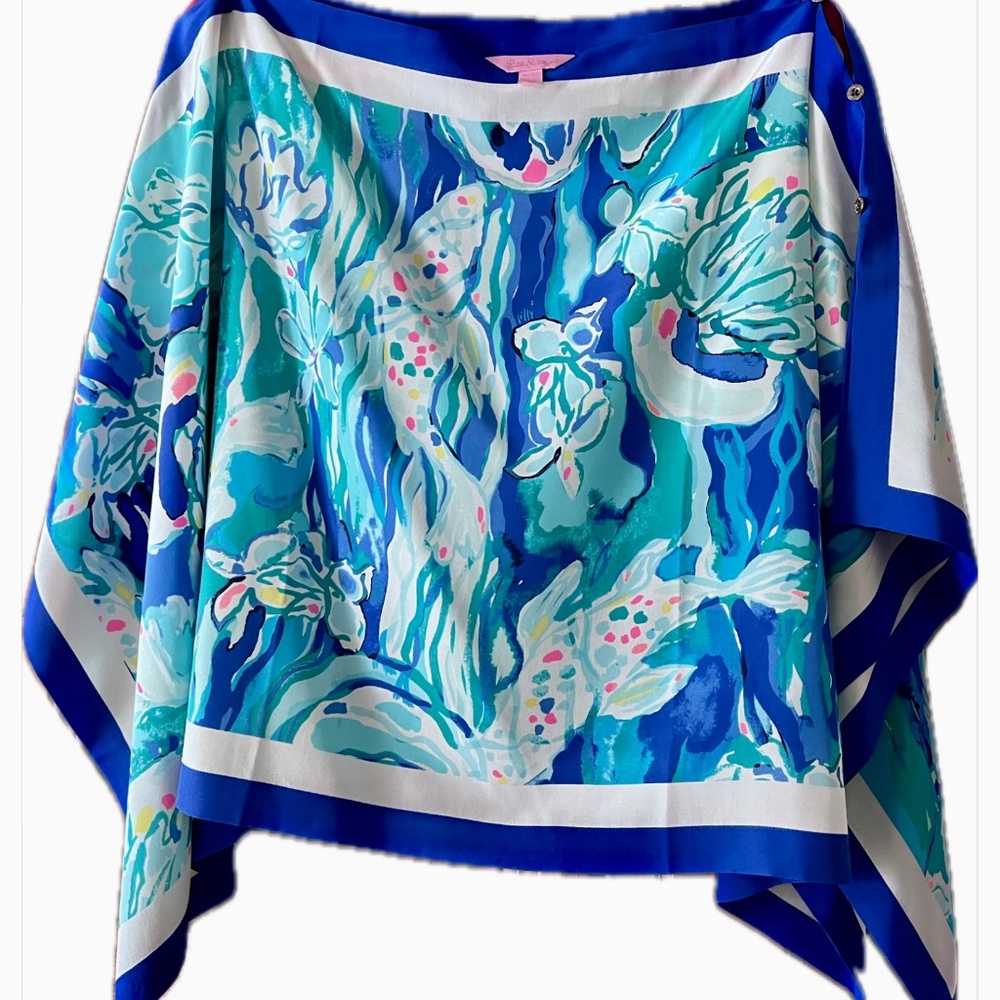 New Without Tag Lilly Pulitzer Silk Top “ Reef Blue”